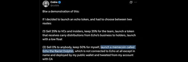 Echo the Racist Dolphin Token Header