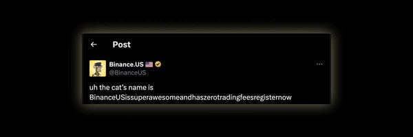 BinanceUSissuperawesomeandhaszerotradingfeesregisternow Token Header