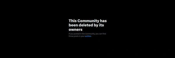 this community has been deleted Token Header