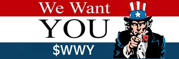 WE WANT YOU Token Header