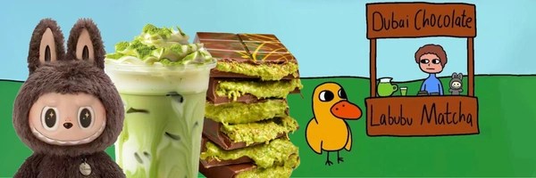 Dubai Chocolate Labubu Matcha Token Header