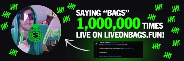 Saying BAGS 1M Times LiveOnBags Token Header