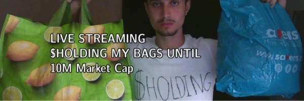 live holding my bags until 10M Token Header